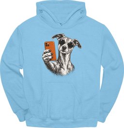 Whippet Selfie Dog Hoodie Gift For Dog Lover