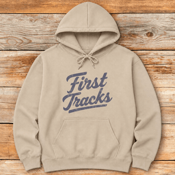 First Tracks Hoodie Gift For Skier
