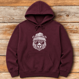 Cool Bear Hoodie Gift For Skier