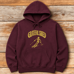 Grateful Shred Skier Hoodie Gift For Skier
