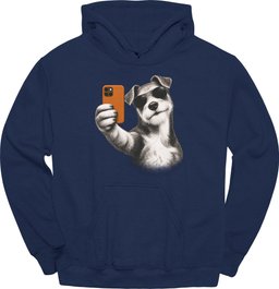 Wire Haired Fox Terrier Selfie Dog Hoodie Gift For Dog Lover