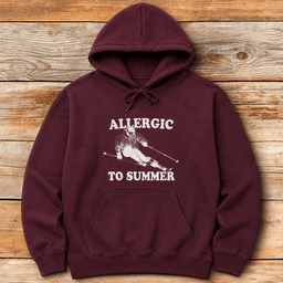 Allergic To Summer Hoodie Gift For Skier