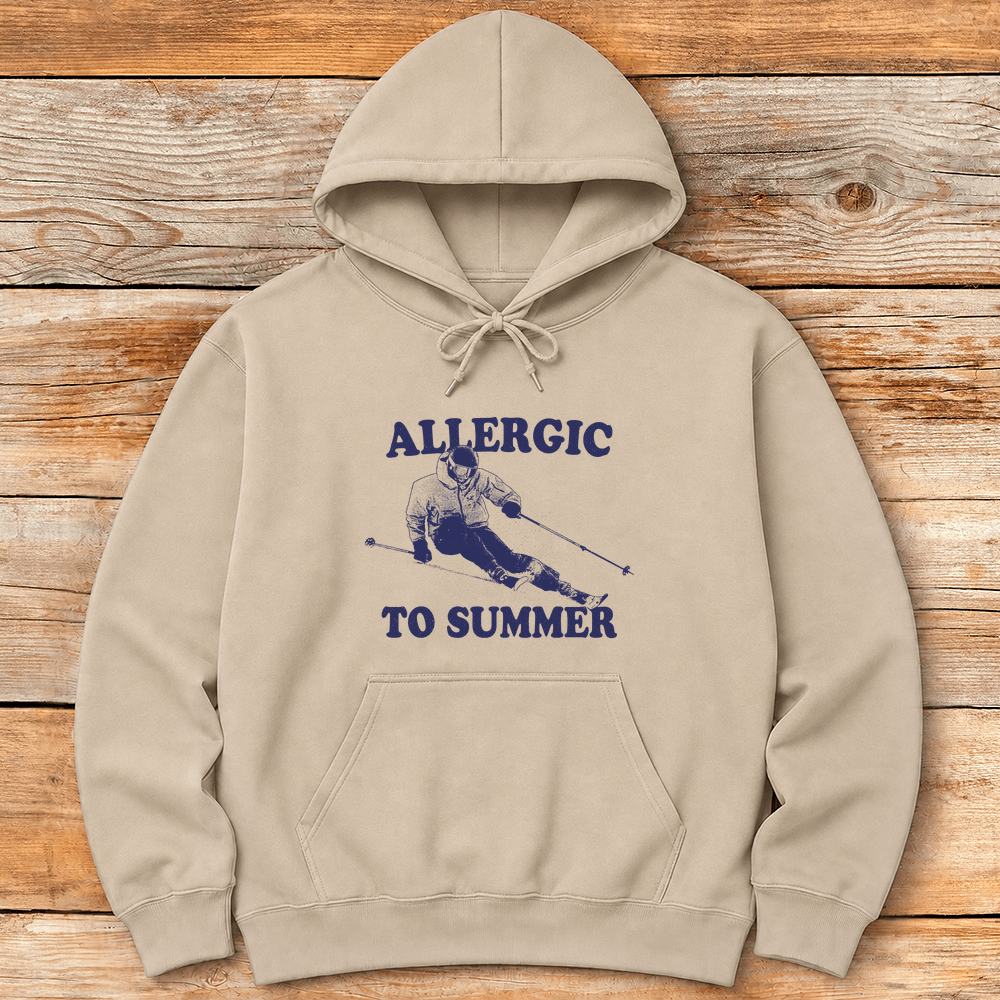 Allergic To Summer Hoodie Gift For Skier
