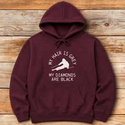 Grey Hair Black Diamonds Hoodie Gift For Skier