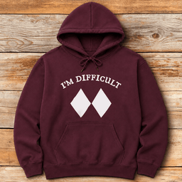 Im Difficult Back Hoodie Gift For Skier