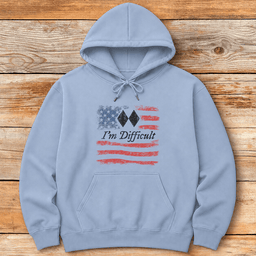 Im Difficult American Distressed Hoodie Gift For Skier