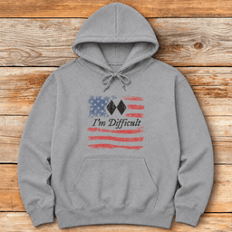 Im Difficult American Distressed Hoodie Gift For Skier