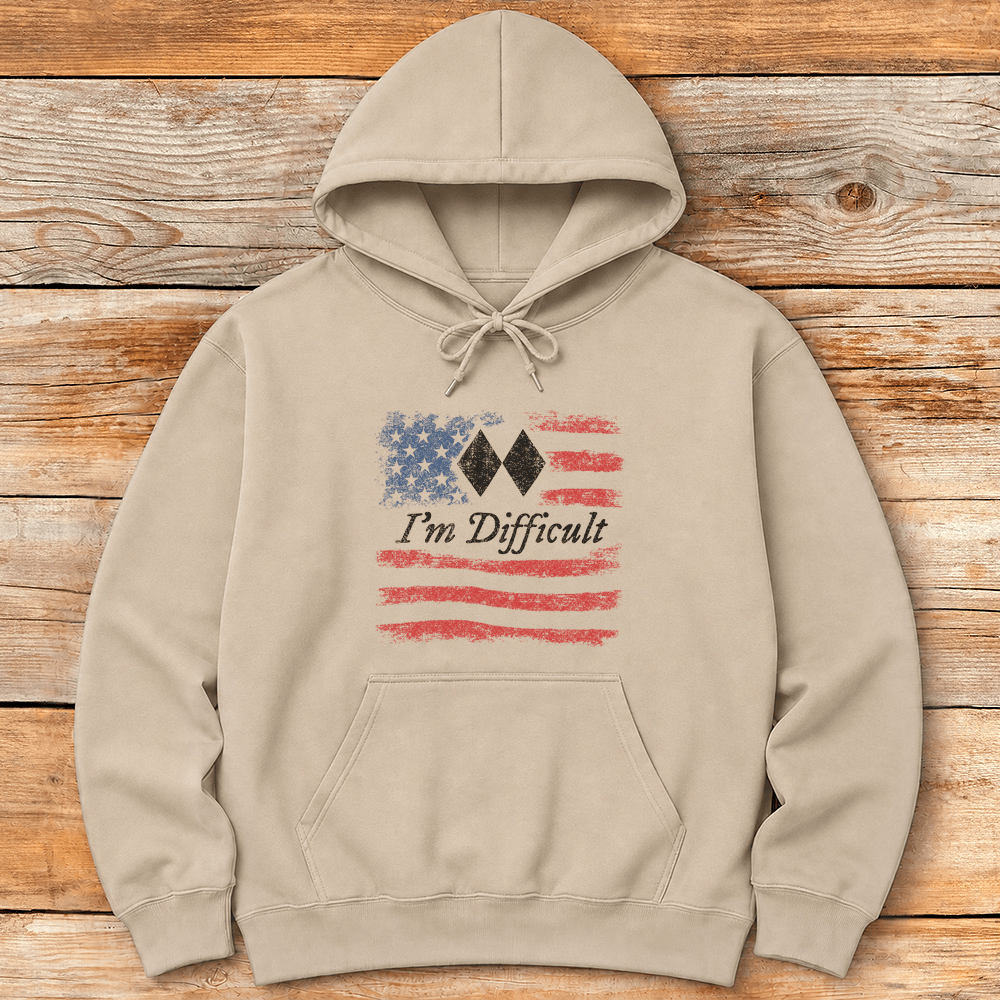 Im Difficult American Distressed Hoodie Gift For Skier