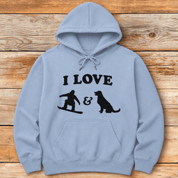 I Love Snowboard Dogs Hoodie Gift For Snowboarder
