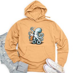 Octopus Holding Beer Glass Unisex Midweight Hoodie