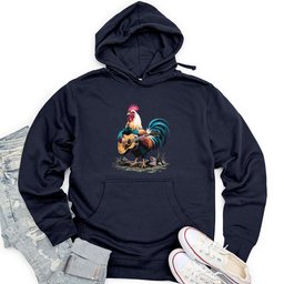 Rooster Playing Gutter Unisex Midweight Hoodie