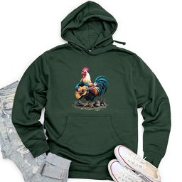 Rooster Playing Gutter Unisex Midweight Hoodie