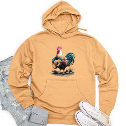 Rooster Playing Gutter Unisex Midweight Hoodie