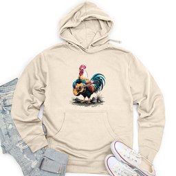Rooster Playing Gutter Unisex Midweight Hoodie