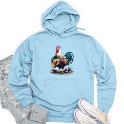 Rooster Playing Gutter Unisex Midweight Hoodie