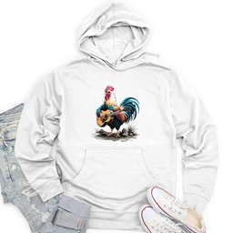 Rooster Playing Gutter Unisex Midweight Hoodie
