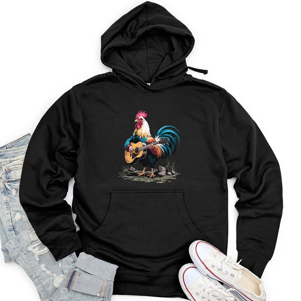 Rooster Playing Gutter Unisex Midweight Hoodie