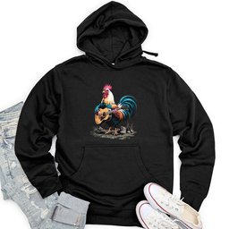 Rooster Playing Gutter Unisex Midweight Hoodie
