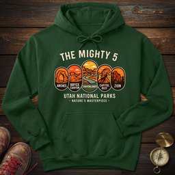 The Mighty 5 Park Badges Hoodie Gift For National Park Lover