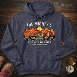 The Mighty 5 Park Badges Hoodie Gift For National Park Lover