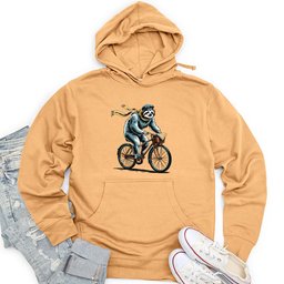 Sloth Riding Cycle Unisex Midweight Hoodie