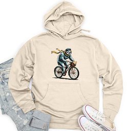 Sloth Riding Cycle Unisex Midweight Hoodie