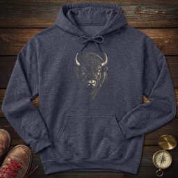 Bison Archival Portrait Hoodie Gift For National Park Lover