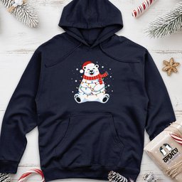 Polar Bear Merry Christmas Unisex Midweight Hoodie