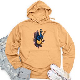 Peacock Rockstar With Banjo Unisex Midweight Hoodie