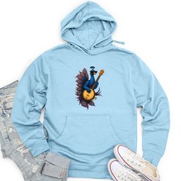 Peacock Rockstar With Banjo Unisex Midweight Hoodie