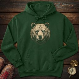 Grizzly Bear Portrait Hoodie Gift For National Park Lover