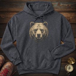 Grizzly Bear Portrait Hoodie Gift For National Park Lover