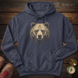 Grizzly Bear Portrait Hoodie Gift For National Park Lover