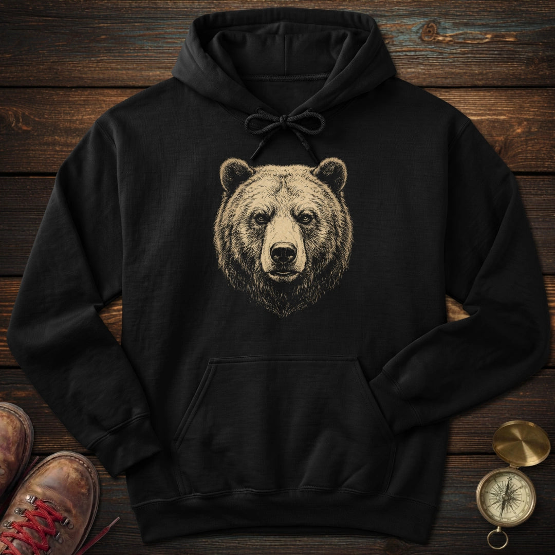 Grizzly Bear Portrait Hoodie Gift For National Park Lover