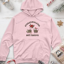 Overstimulated but Festive Unisex Midweight Hoodie
