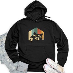 Retro Raccoon Unisex Midweight Hoodie