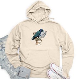 Raven Reading Newspaper Unisex Midweight Hoodie