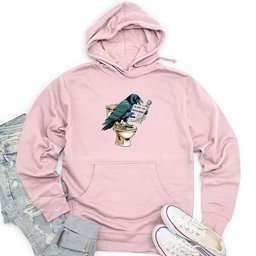 Raven Reading Newspaper Unisex Midweight Hoodie
