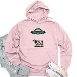 Ufo and Cow Design Unisex Midweight Hoodie