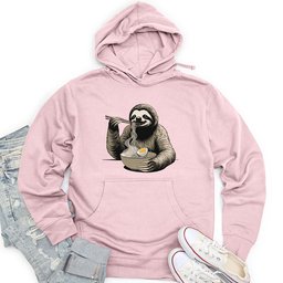 Sloth Eating Noodles Unisex Midweight Hoodie