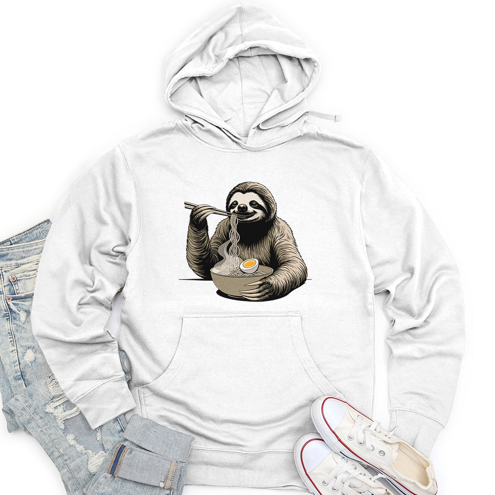 Sloth Eating Noodles Unisex Midweight Hoodie