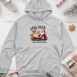 Oh Deer I Need Another Beer Unisex Midweight Hoodie
