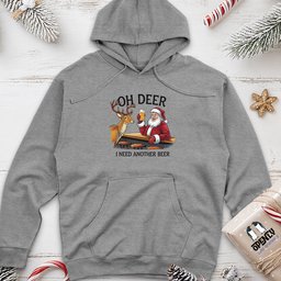 Oh Deer I Need Another Beer Unisex Midweight Hoodie