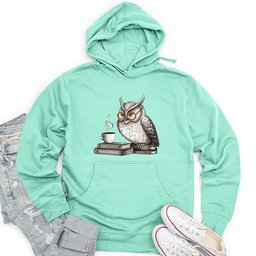Owl on Book Unisex Midweight Hoodie