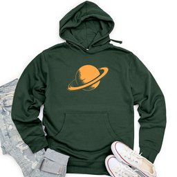 Saturn Planet With Rings Unisex Midweight Hoodie