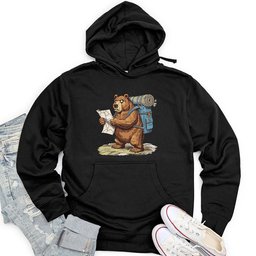 Tourist Bear Unisex Midweight Hoodie