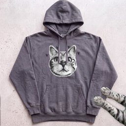 Cute Cat Face Hoodie Gift For Cat Lover