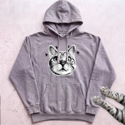 Cute Cat Face Hoodie Gift For Cat Lover