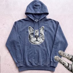 Cute Cat Face Hoodie Gift For Cat Lover
