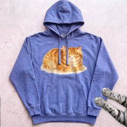 Orange Loafing Cat Hoodie Gift For Cat Lover